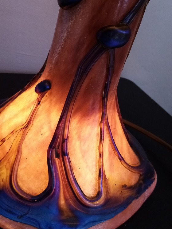 Image 1 of Unique special French glass paste lamp, mushroom model