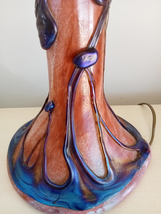 Image 1 of Unique special French glass paste lamp, mushroom model