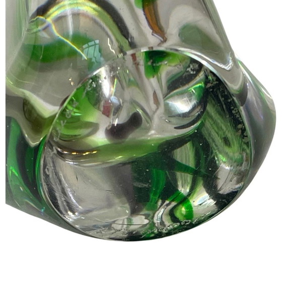 Image 1 of Max Verboeket - Kristalunie Maastricht - Vase (Grand) avec violet et vert - Inutilisé, vintage