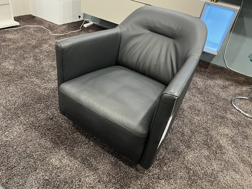 Rolf Benz Fauteuil Onda cuir noir