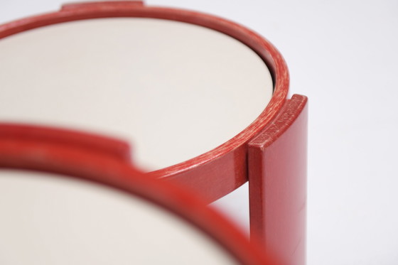 Image 1 of Stunning Nesting tables 780 in rare red by Gianfranco Frattini for Cassina Italy