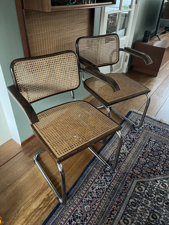 Image 1 of 2 x chaises vintage Cesca à structure tubulaire