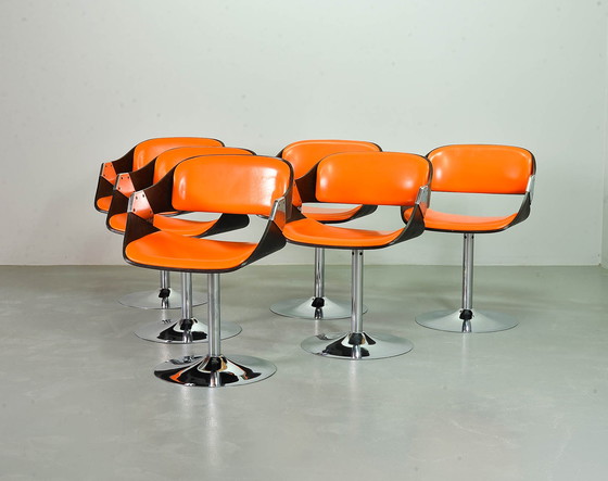 Image 1 of 6x Novalux by Rudi Verelst Radiant Orange Dining chairs