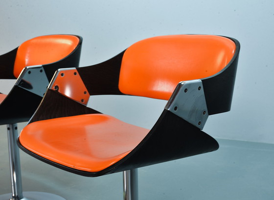 Image 1 of 6x Novalux by Rudi Verelst Radiant Orange Dining chairs