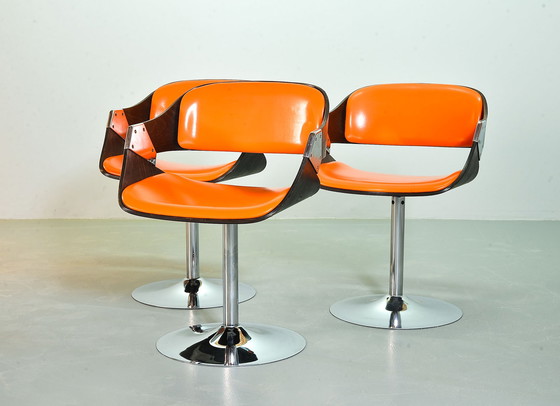 Image 1 of 6x Novalux by Rudi Verelst Radiant Orange Dining chairs