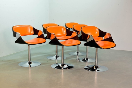 Image 1 of 6x Novalux by Rudi Verelst Radiant Orange Dining chairs