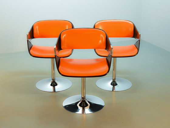 Image 1 of 6x Novalux by Rudi Verelst Radiant Orange Dining chairs