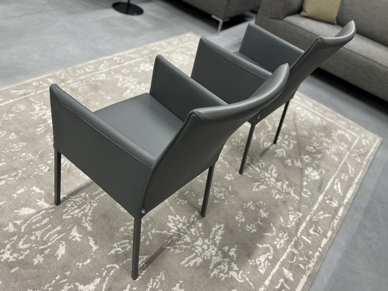 Image 1 of 4 Rolf Benz 651 dining room chairs leather fabric Set