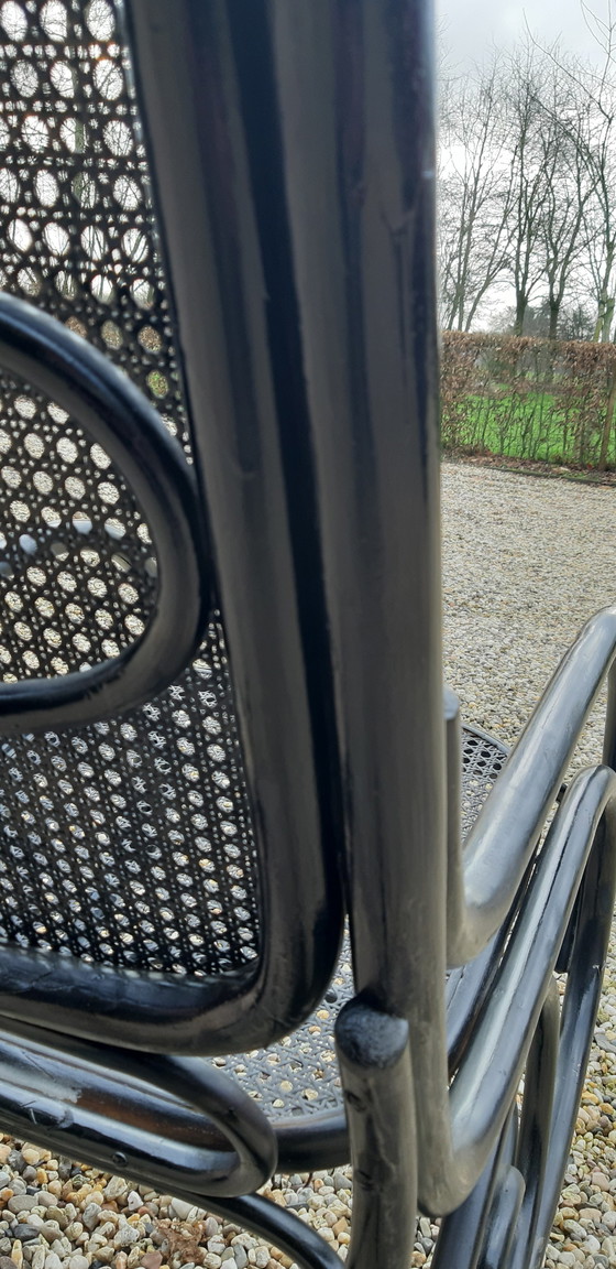 Image 1 of Chaise à bascule en rotin vintage