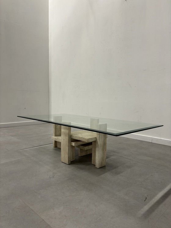 Image 1 of Table basse en travertin