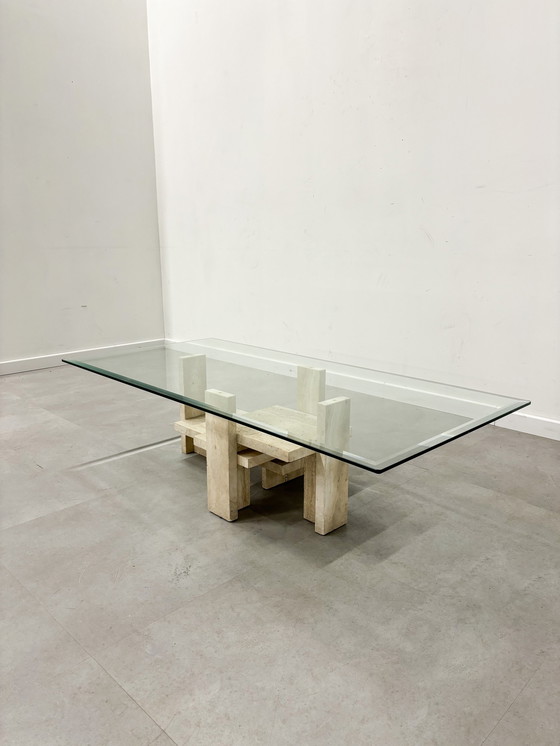 Image 1 of Table basse en travertin