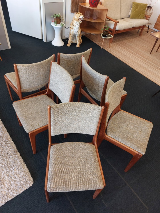 Image 1 of 6x vintage dining room chair teak