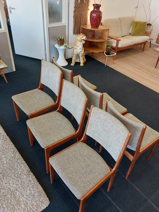 Image 1 of 6x vintage dining room chair teak