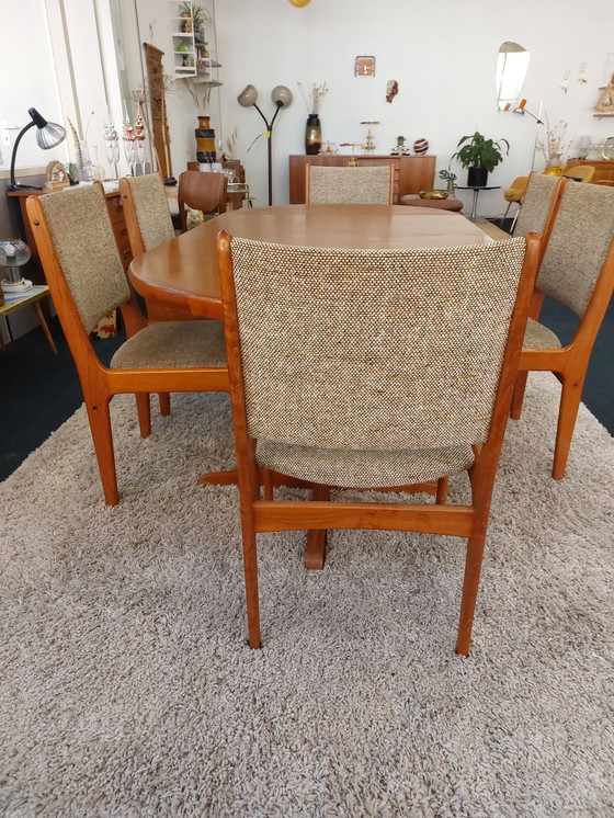 Image 1 of 6x vintage dining room chair teak