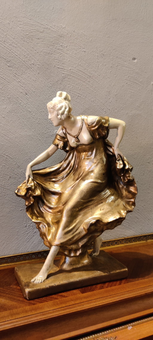 A woman dancing in Biedermeier costume - Eduard Stellmacher & Co, Teplitz - Image