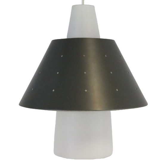 Image 1 of Lampada a sospensione in vetro vintage 'pointelle'
