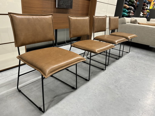 4 Jess Design Norman Dining chairs brown leather