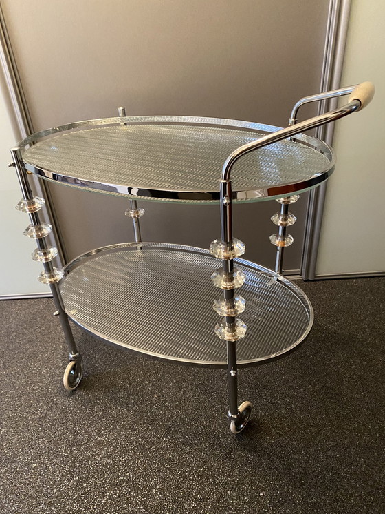 Image 1 of Regency design chrome tea trolley