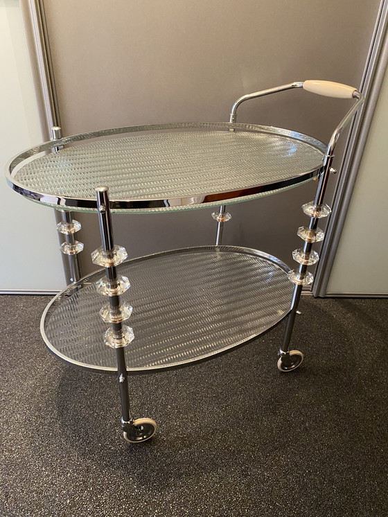 Image 1 of Regency design chrome tea trolley