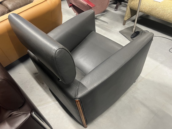 Image 1 of Fauteuil Goncharov Leolux en cuir gris