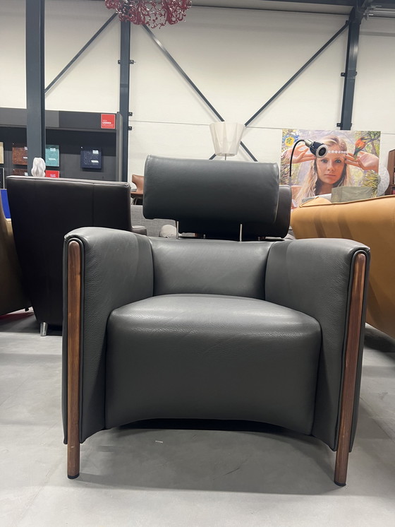 Image 1 of Fauteuil Goncharov Leolux en cuir gris