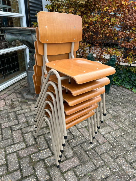 Image 1 of 6x Chaises d'école vintage