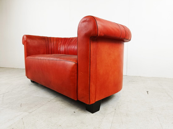 Image 1 of Red leather sofa by Desede model DS700, 1990s