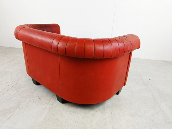 Image 1 of Red leather sofa by Desede model DS700, 1990s