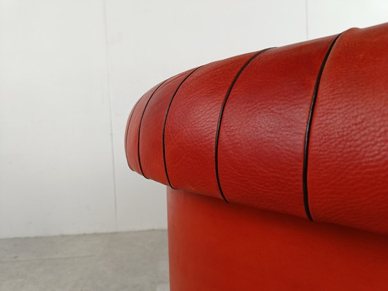 Image 1 of Red leather sofa by Desede model DS700, 1990s