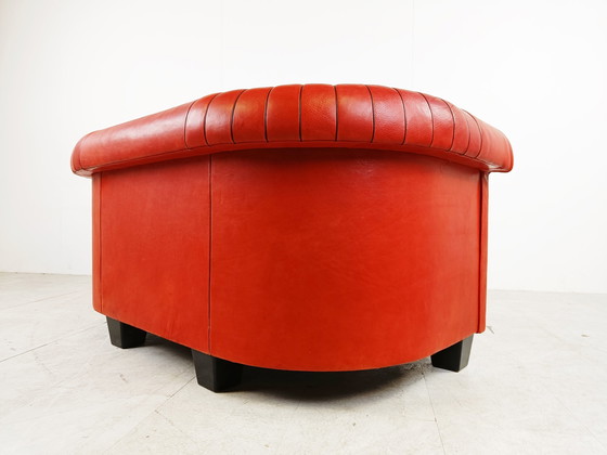 Image 1 of Red leather sofa by Desede model DS700, 1990s