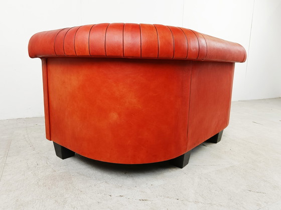 Image 1 of Red leather sofa by Desede model DS700, 1990s