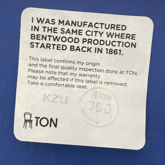 Image 1 of 6 blue Ton no 14 chairs