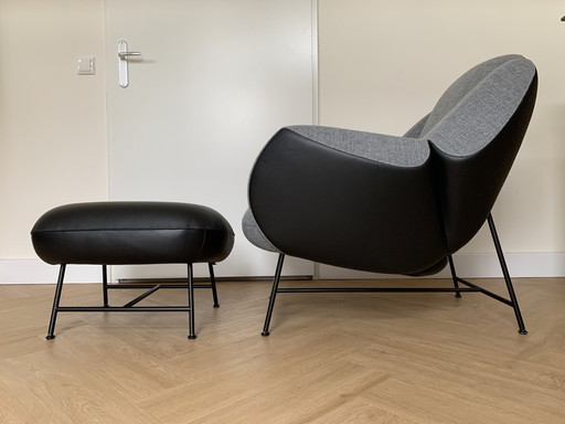 Leolux Anton armchair with footstool