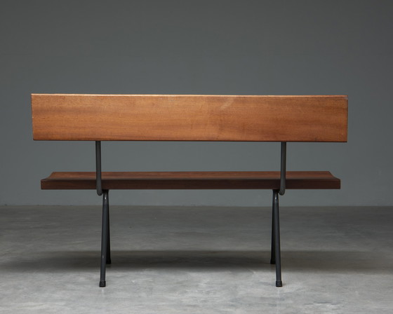 Image 1 of Bench in solid teak and a steel frame, The Netherlands, 1950s