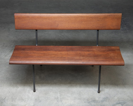 Image 1 of Bench in solid teak and a steel frame, The Netherlands, 1950s