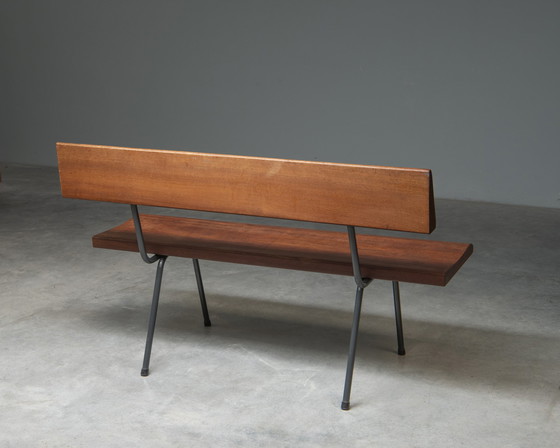 Image 1 of Bench in solid teak and a steel frame, The Netherlands, 1950s