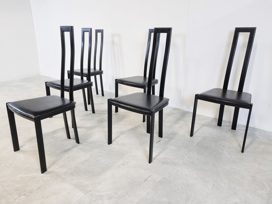 Image 1 of 6x Vintage postmodern dining chairs, 1980s