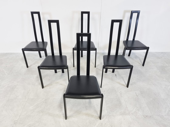 Image 1 of 6x Vintage postmodern dining chairs, 1980s