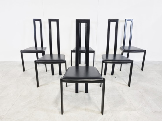 Image 1 of 6x Vintage postmodern dining chairs, 1980s