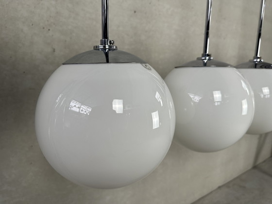 Image 1 of 7x Art deco hanging lamps Val Saint Lambert