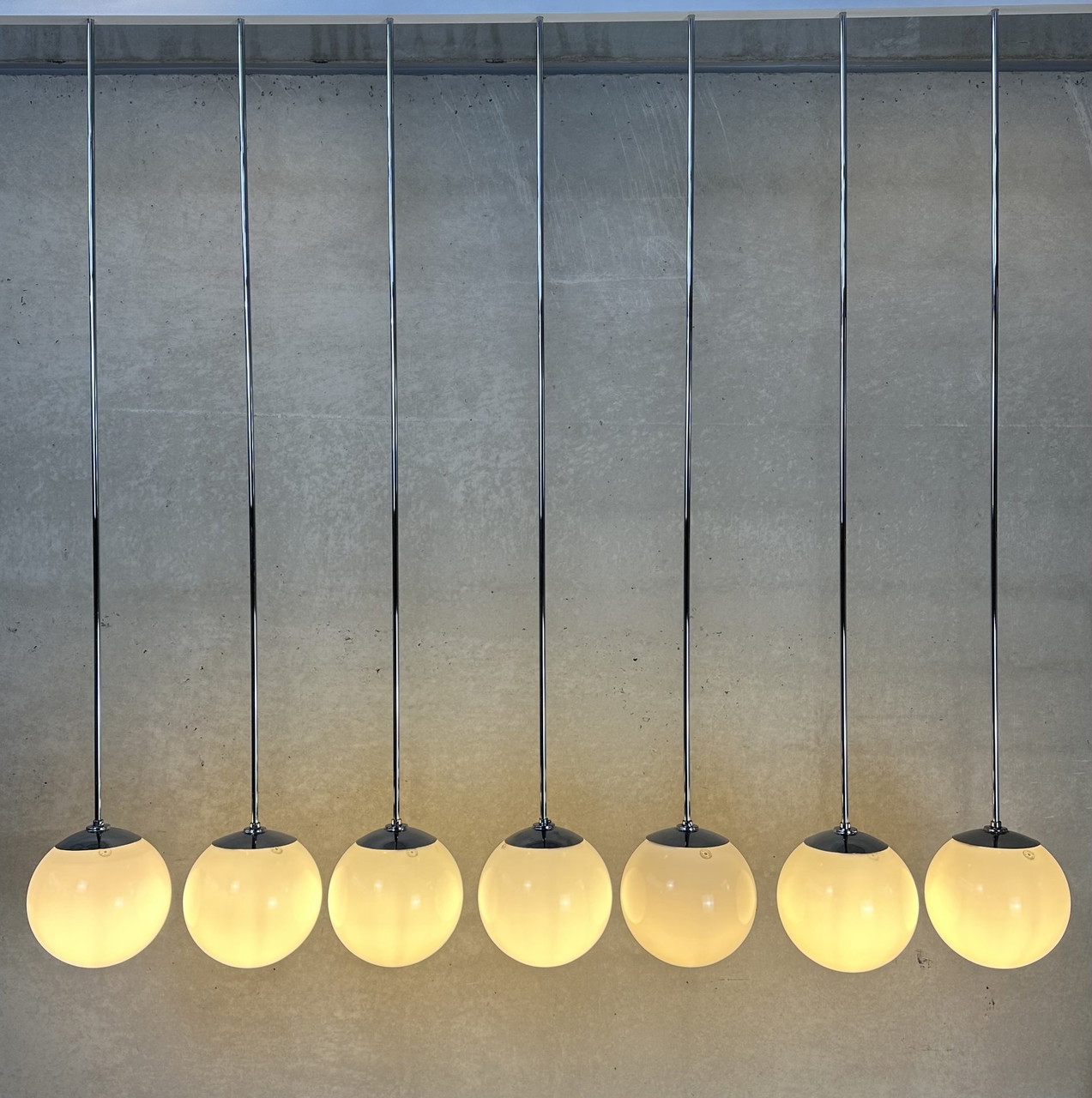 7 lampade a sospensione Art Déco Val Saint Lambert