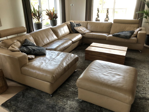 Machalke leather corner sofa