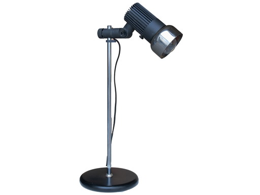 Functional desk lamp, chrome-plated