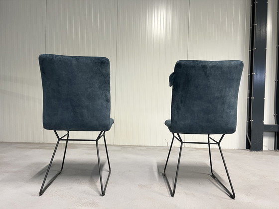 Image 1 of 2x Musterring Adore chairs blue fabric