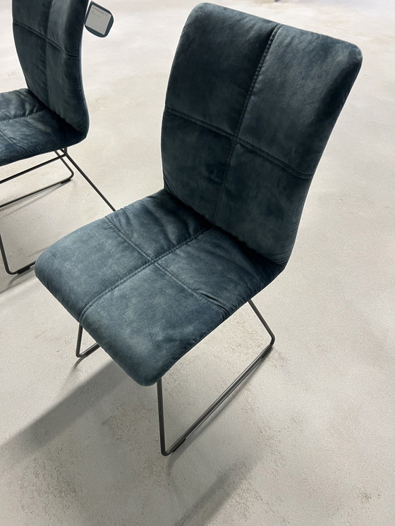 Image 1 of 2x Musterring Adore chairs blue fabric