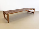 XXL Vintage wooden slatted bench