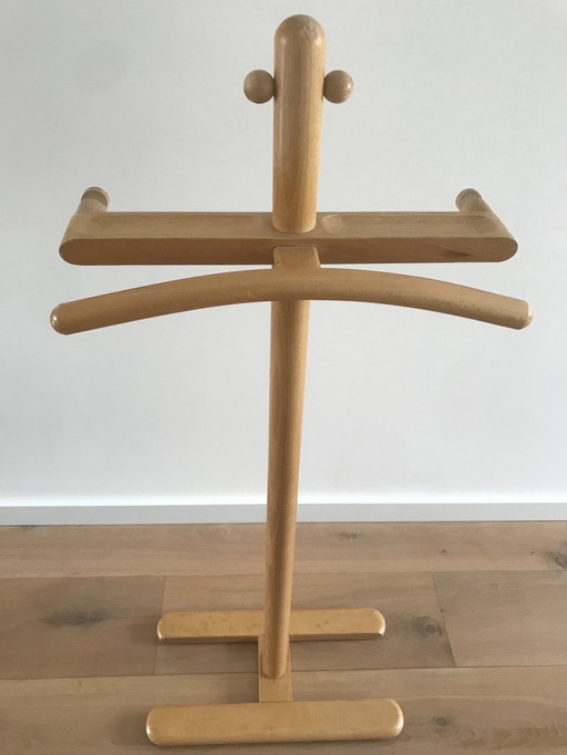 Mid century wooden coat rack - Valet stand.