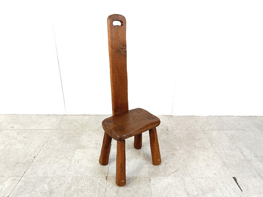 Sedia laterale brutalista vintage