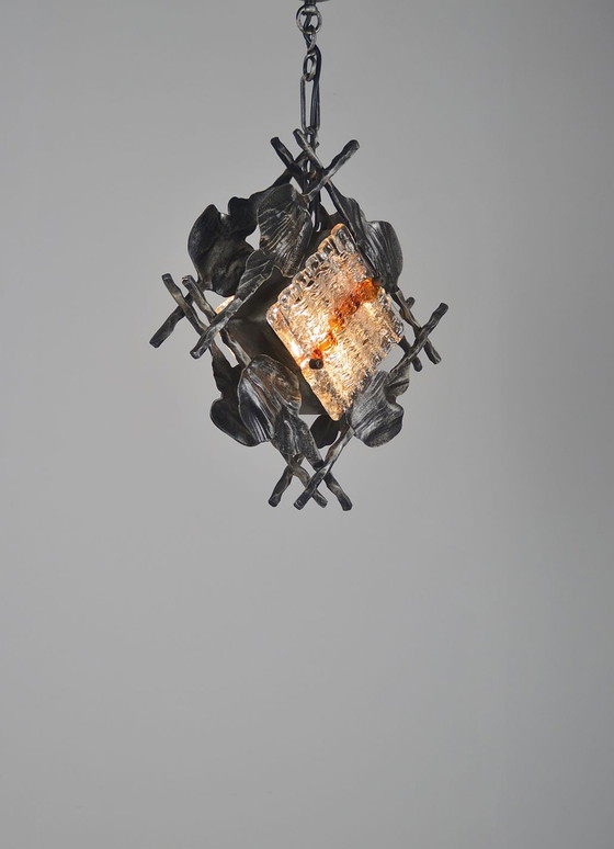 Image 1 of Brutalist hanging lamp designed by Tom Ahlström & Hans Ehrlich, 1960s