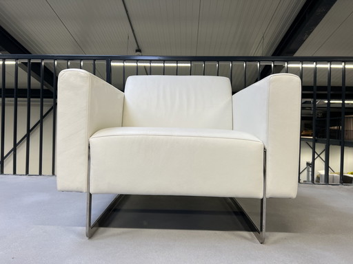 Fauteuil Artifort Mare cuir blanc